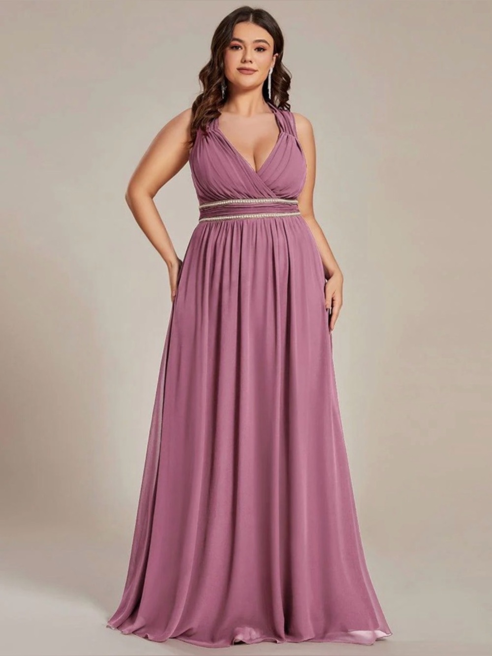 NWT Ever Pretty Black Evening Gown with Embellished Waistband - Picture 16 of 17